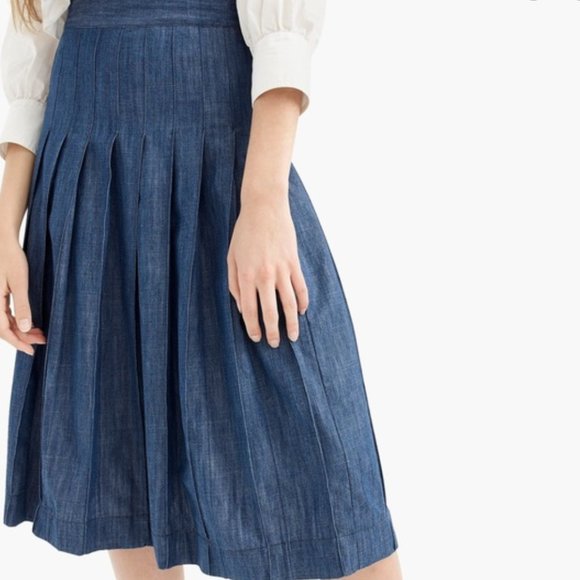 J. Crew Dresses & Skirts - NWOT-J Crew-Pleated chambray midi skirt